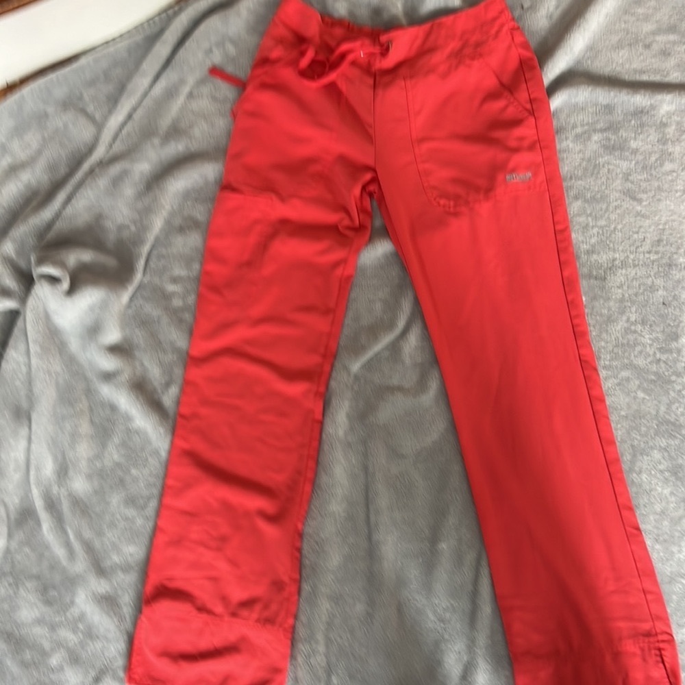 Grey’s Anatomy. Coral colored scrub pants. Signature. Size xs